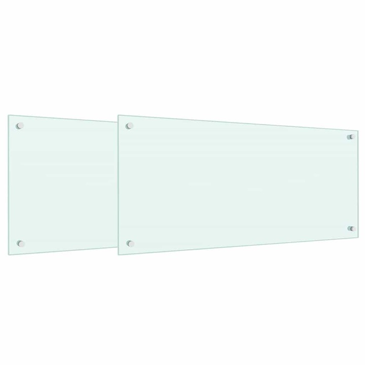 vidaXL Konyhai splashback 2 pcs Fehér 90 x 40 cm edzett üveg 3415419