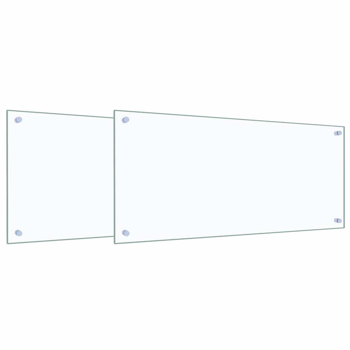 vidaXL Konyhai splashback 2 pcs Átlátszó 90 x 40 cm edzett üveg 3415428