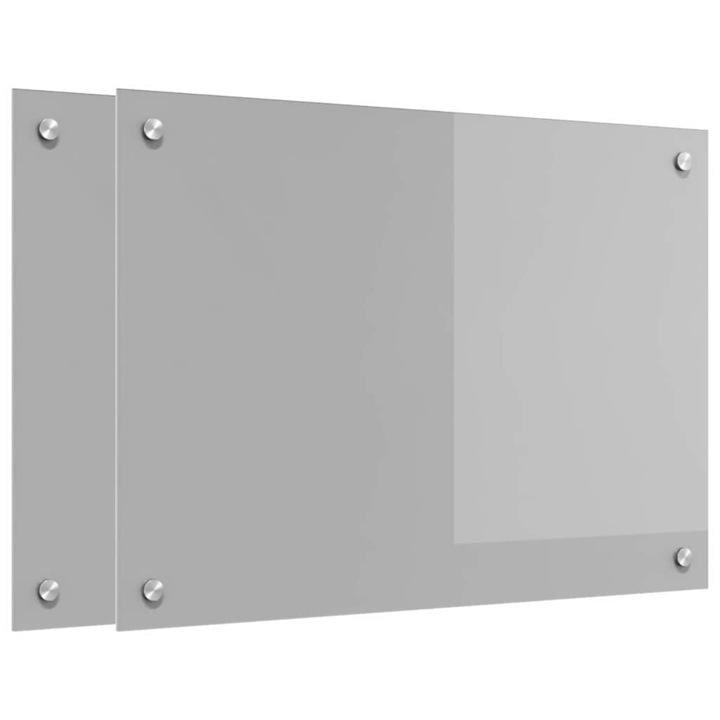 vidaXL Konyhai splashback 2 pcs Világosszürke 70 x 50 cm edzett üveg 3415447