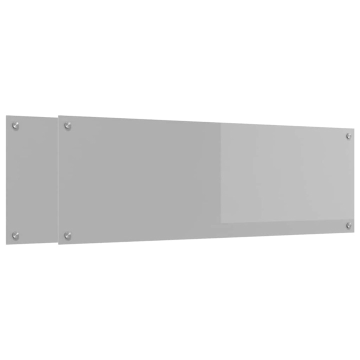 vidaXL Konyhai splashback 2 pcs Világosszürke 120 x 40 cm edzett üveg 3415503