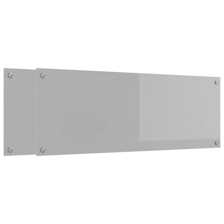 vidaXL Konyhai splashback 2 pcs Világosszürke 110 x 40 cm edzett üveg 3415500