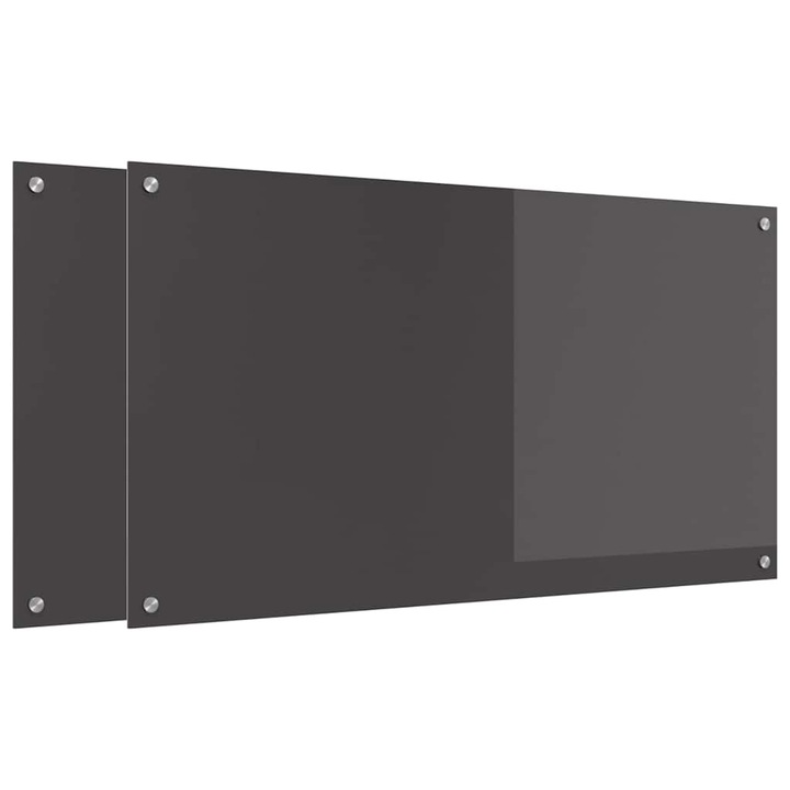 vidaXL Konyhai splashback 2 pcs Sötétszürke 110 x 60 cm edzett üveg 3415508