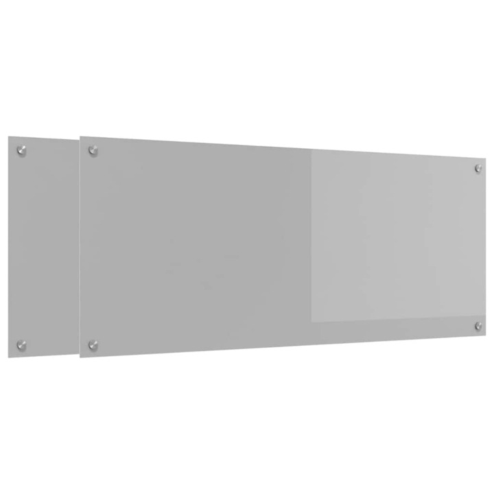 vidaXL Konyhai splashback 2 pcs Világosszürke 120 x 50 cm edzett üveg 3415504