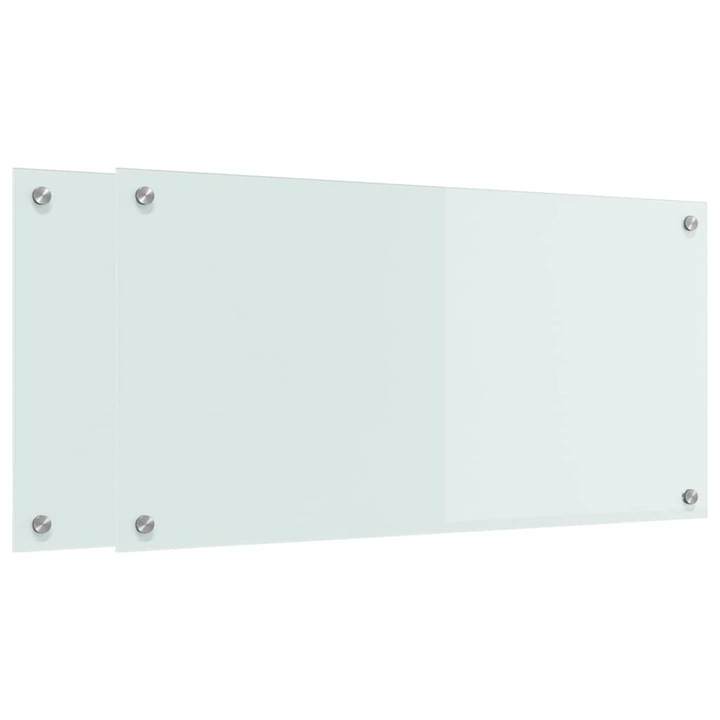 vidaXL Konyhai splashback 2 pcs Fehér 80 x 40 cm edzett üveg 3415521
