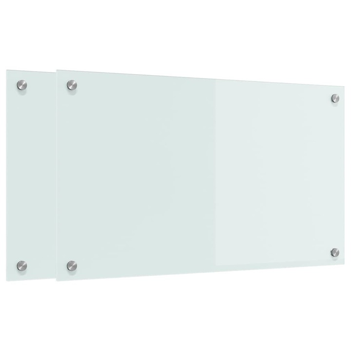 vidaXL Konyhai splashback 2 pcs Fehér 70 x 40 cm edzett üveg 3415518