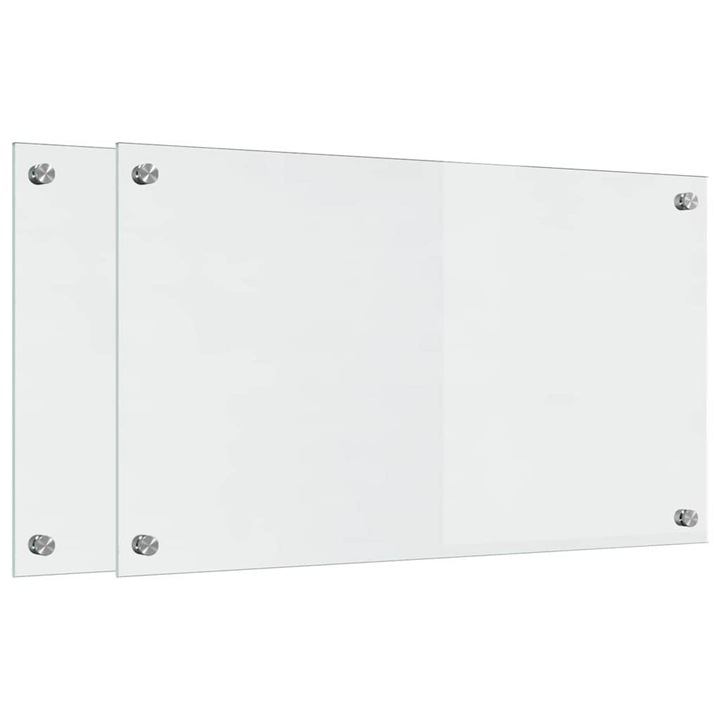 vidaXL Konyhai splashback 2 pcs Átlátszó 70 x 40 cm edzett üveg 3415530