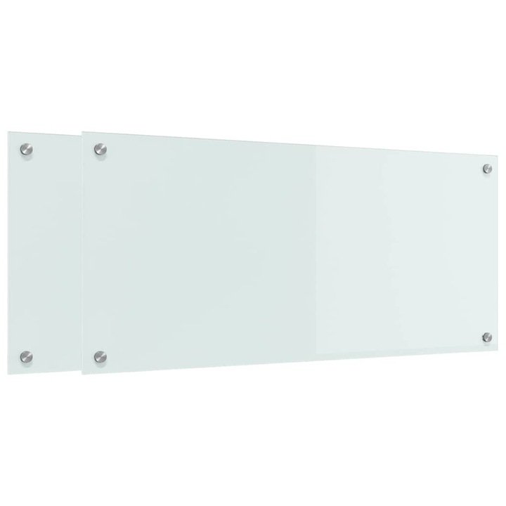 vidaXL Konyhai splashback 2 pcs Fehér 90 x 40 cm edzett üveg 3415524