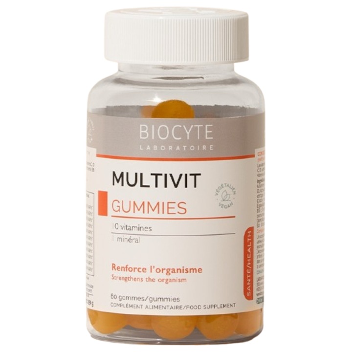Supliment alimentar Biocyte Multivit Gummies, Multivitamine, Vegan, 60 buc