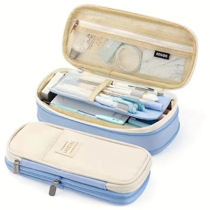 Toll, Nagy kapacitású, Krém/Égszínkék，8, 66 x 4, 13 x 2, 56 hüvelyk