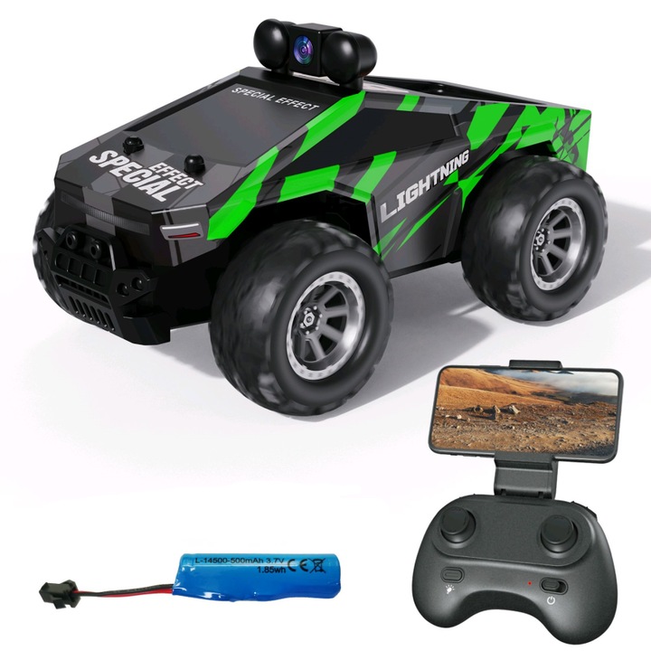 Mașină cu telecomandă și cameră, Drift, Verde