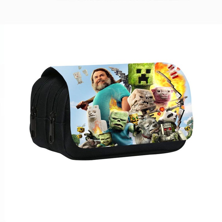 Несесер за моливи Minecraft, двуслоен, 20x10x7cm, голям капацитет, водоустойчив