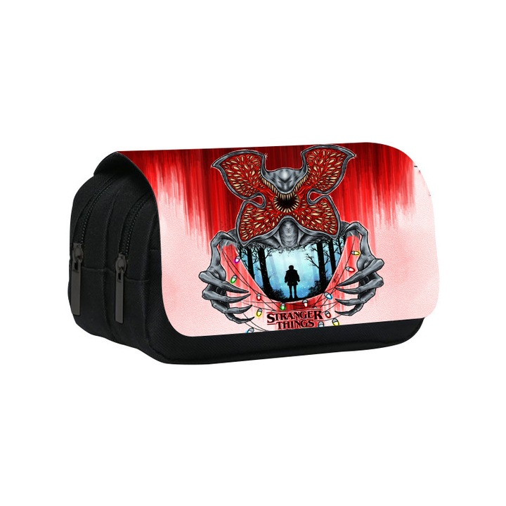 Dupla tolltartó, Stranger Things, nagy kapacitású, foltálló, 20x10x9cm