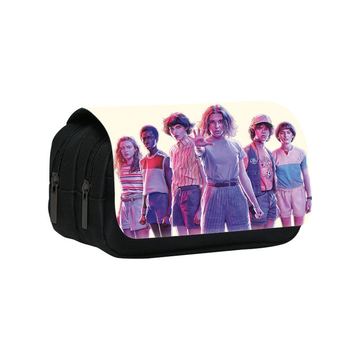 Penar Stranger Things, dublu strat, capacitate mare, 20x10x9cm