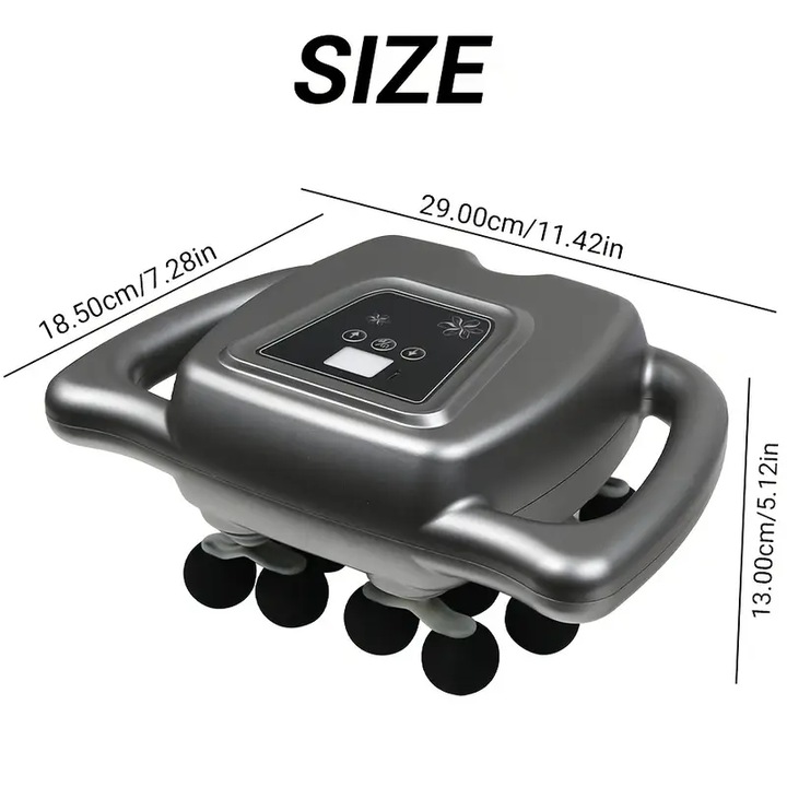 Масажен пистолет със 16 приставки, Bedee, 9 режима, 99 интензитета, черен, 29x18.5x13см