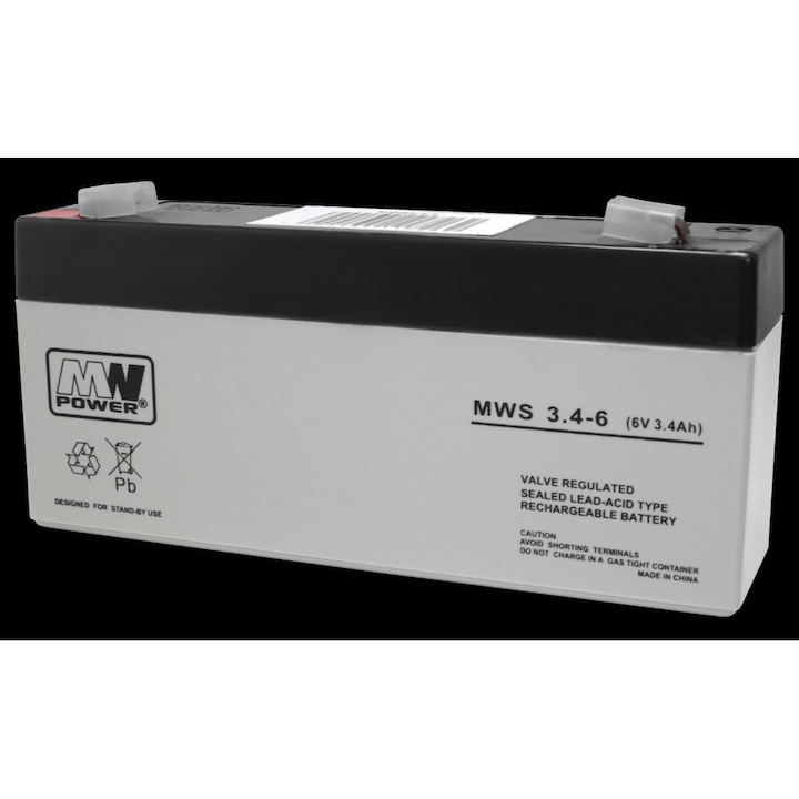 Acumulator stationar (baterie) MWS 6V 3.4 Ah vrla agm