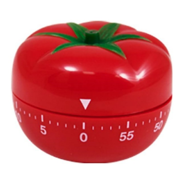 Cronometru mecanic pentru bucatarie, forma de rosie, 60 minute, rosu, 6.5x6.5x4.5cm