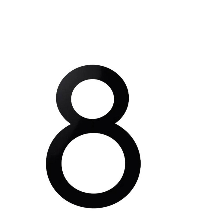 Decoratiune metalica de perete, neagra, cu numarul 8