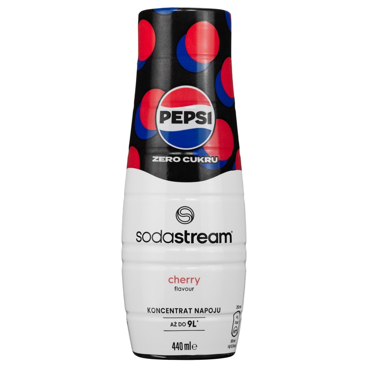 SodaStream Szirup Pepsi Max Cherry koncentrátum 440 ml cukormentes üdítő ital szénsavas vízhez 9 literhez elegendő