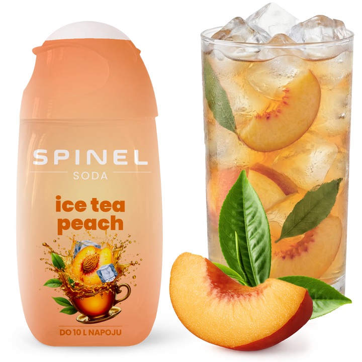 Spinel Soda szirup jegestea ízben Ice Tea Peach 65ml cukormentes, alacsony kalóriatartalmú, vegán, keto kompatibilis, koncentrátum, italízesítő
