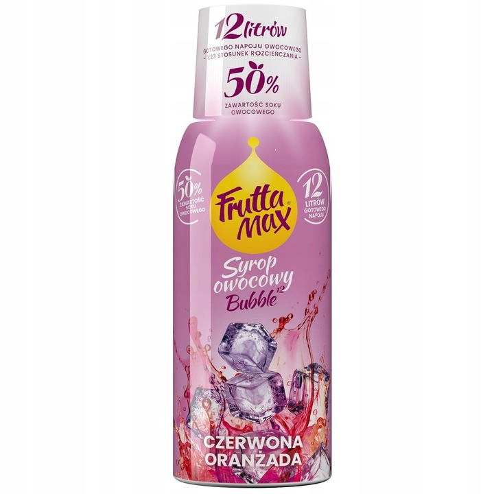 FruttaMax Gyümölcsszörp Oranzsáda Piros 500ml klasszikus íz steviával édesített 50 százalék almalé koncentrátumból cukormentes