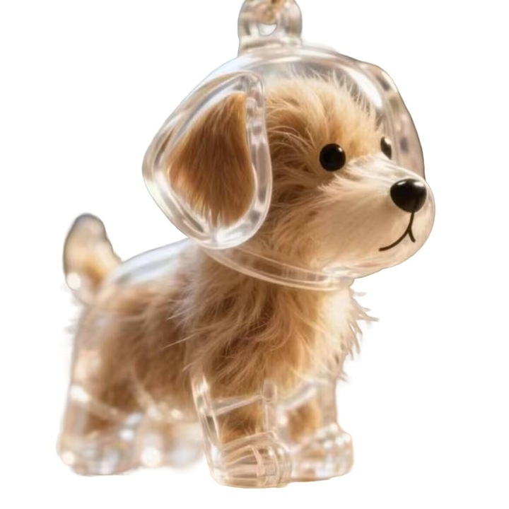 Cutie depozitare par animale, stil pandantiv capsula, transparent, 3x3x5cm
