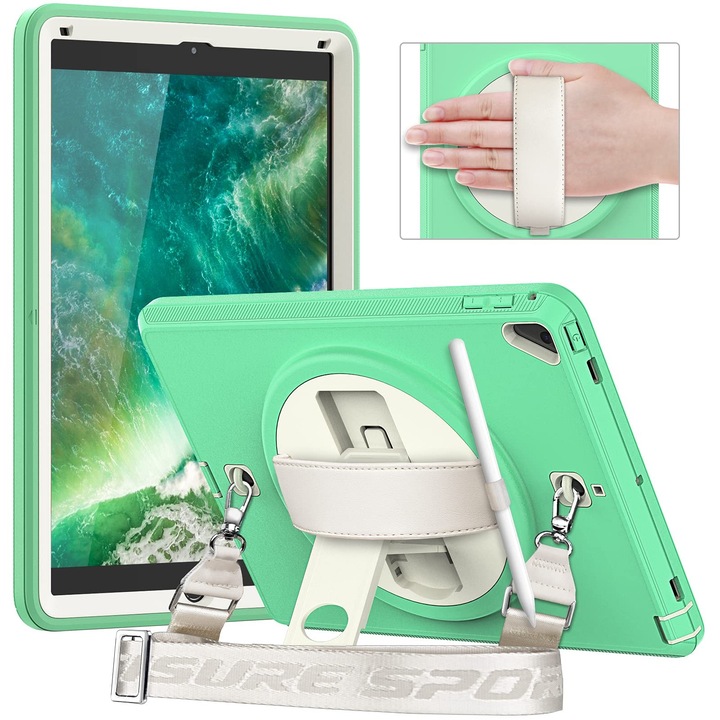 Husa compatibila cu iPad 10.2/10.5 (19/20/21) Zöld