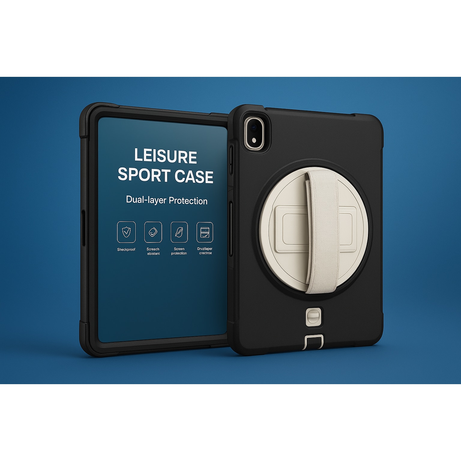Husă tabletă Anti shock, protecție dublă, design elegant, curcubeu, pentru iPad Mini 6