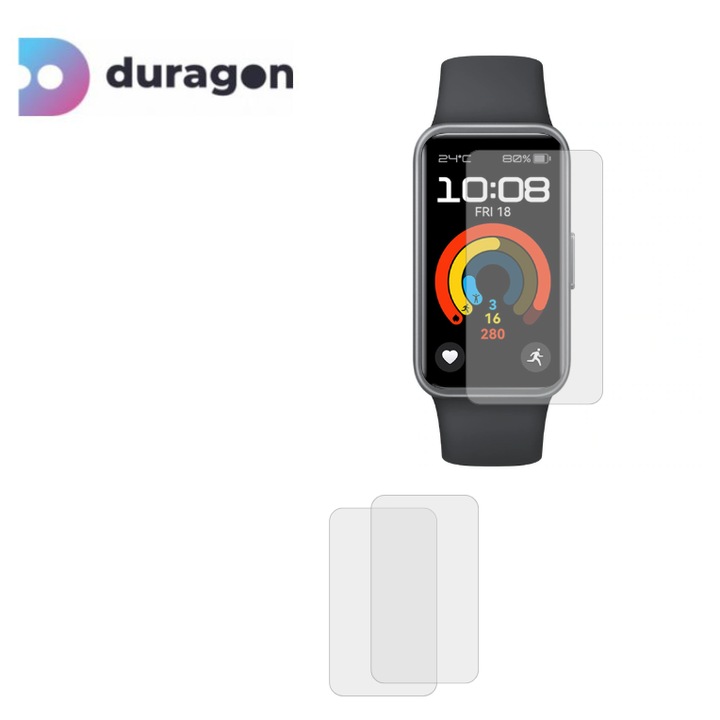 Set 3X Folie silicon Duragon, compatibila cu Huawei Band 9 protectie ecran, antisoc