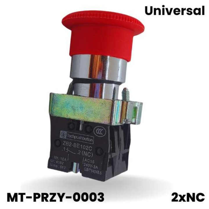 Vészleállító gomb, AZ, 2xNC, Ezüst, Kompakt méretek 74x40mm