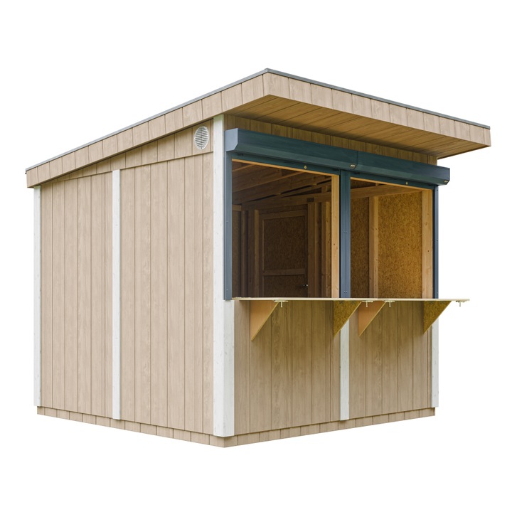 Chiosc panou premium - 5, 9 m² - H240x248x305 cm - LP Smartside Constructie Panou - Timbela M950-TERRA BROWN