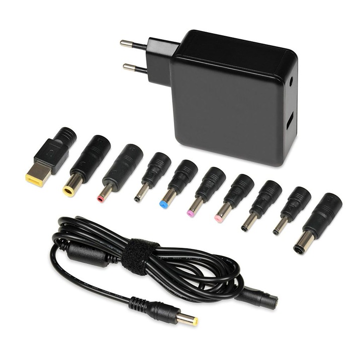 IBox IUZ65WA 18, 5-20, 5V / 3, 5A 65W univerzális hálózati notebook töltő, 257215