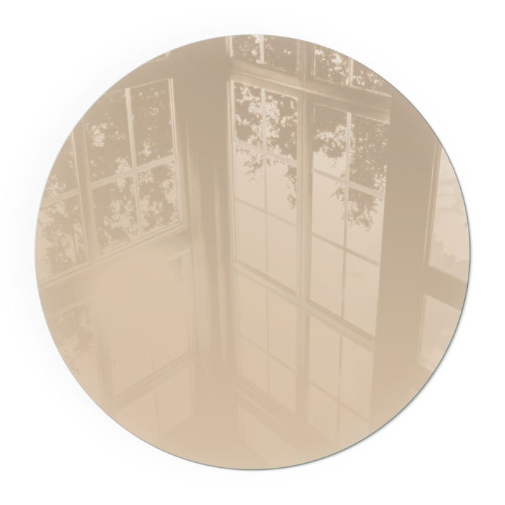 Covor Sticla, Wallfluent, Rotunde, Ø100 cm, Culoare bej, Termorezistenta, Baza Siguranta Pentru Podea, Anti-Scantei, 0100107801600ccdec6aa