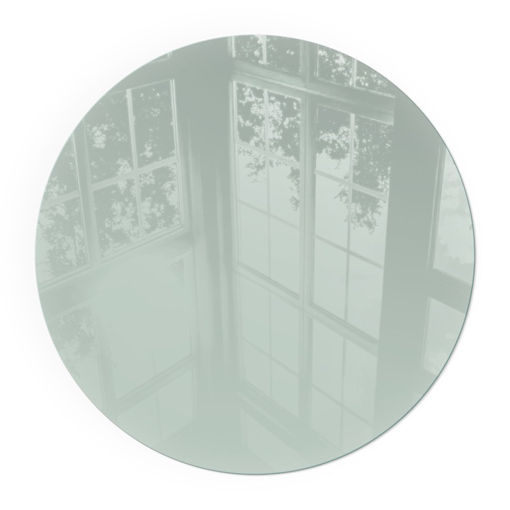 Placa Sticla Securizata, Wallfluent, Rotunde, Ø80 cm, Culoare Verde Deschis, Termorezistenta, Baza Siguranta Pentru Podea, Anti-Scantei, 0100107801400ccc1d1c7