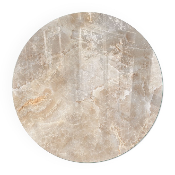 Placa Protectie, Wallfluent, Rotunde, Ø90 cm, Model mineral natural, Termorezistenta, Baza Siguranta Pentru Podea, Anti-Scantei, 010010780150000019900