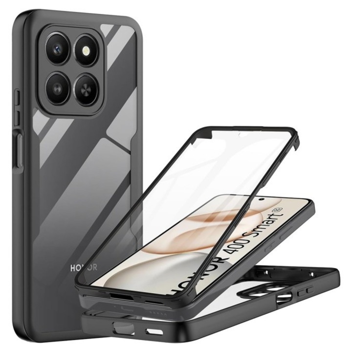 Husa Upzz® ColorVerse 360 + Screen Protector Compatibila Cu Honor 400 Smart 5G / 4G - Black