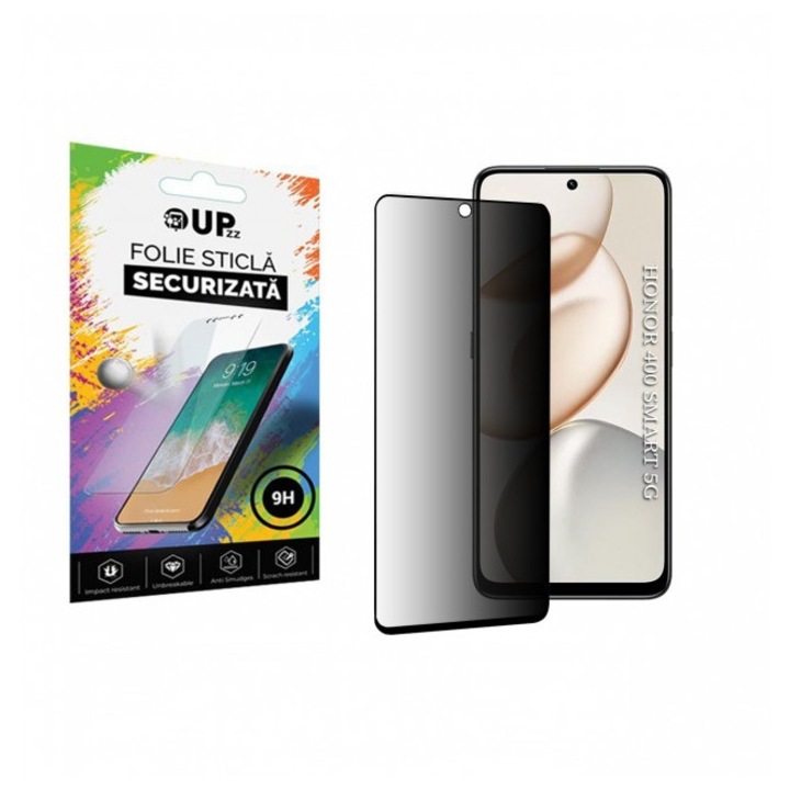 Folie Sticla Securizata Upzz® Compatibila Cu Honor 400 Smart 5G / 4G, Privacy AntiSpy, Filtru Confidentialitate 40 Grade