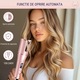 Автоматична маша Curlliss Rapaz, турмалиново-керамично покритие, усъвършенствана защита, подходяща за всяка дължина и тип коса, 3 настройки на температурата 8s/12s/16s, с 2 посоки на въртене, LCD екран, регулируема температура до 220°, Розова