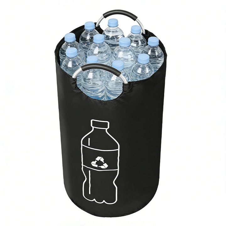 Cos de Rufe 82L Inalt si Autoportant - Culegator Rufe Compact, Pliabil. Material Rezistent, Culoare Neagra