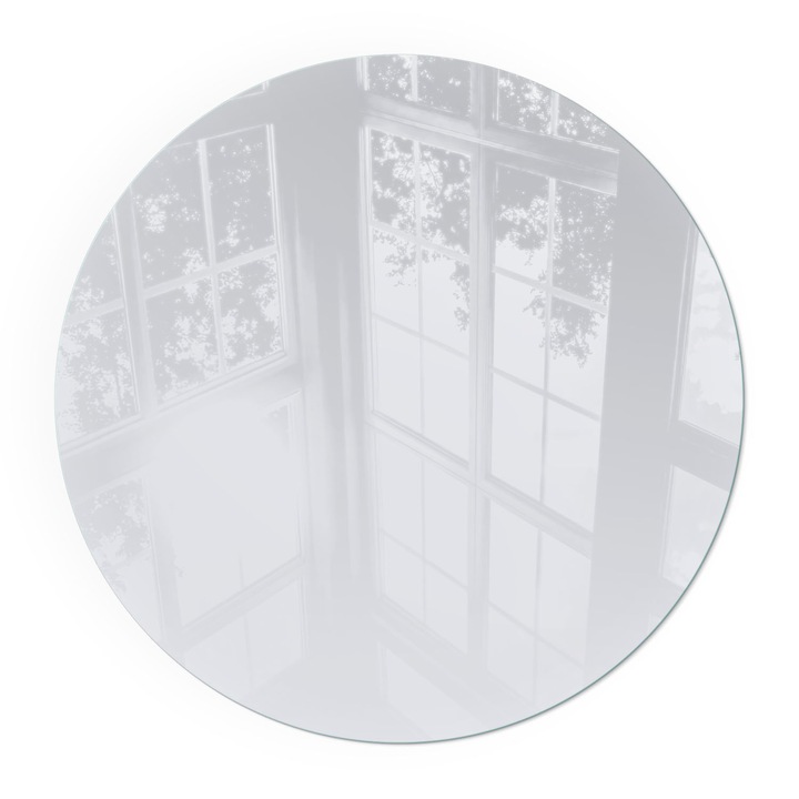 Placa Sticla Securizata, Wallfluent, Rotunde, Ø100 cm, Culoare Alb, Protectie Semineu/Soba, 4mm Termorezistenta, 0100107801600ccffffff