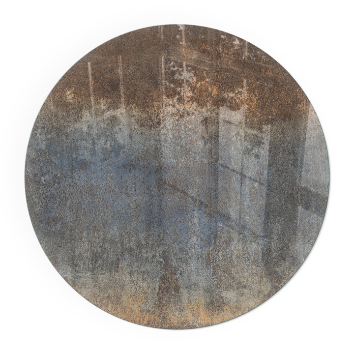 Placa Sticla, Wallfluent, Rotunde, Ø100 cm, Model abstract cu textura, Protectie Semineu/Soba, 4mm Termorezistenta, 010010780160000020229