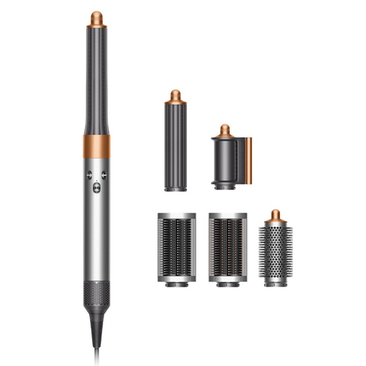 Маша за къдрици Novelty Airwrap Complete Long Volumise, 3 степени на скорост, 3 степени на температура, 6 приставки, rose gold ceramic, 30x40мм, 1300W, сив