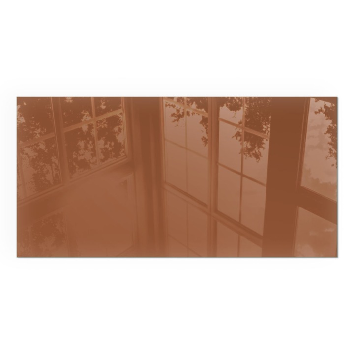 Placa Sticla Securizata, Wallfluent, Dreptunghiulara, 100x50 cm, Culoare Maro, Protectie Semineu/Soba, 4mm Termorezistenta, 0100107801700cc995532