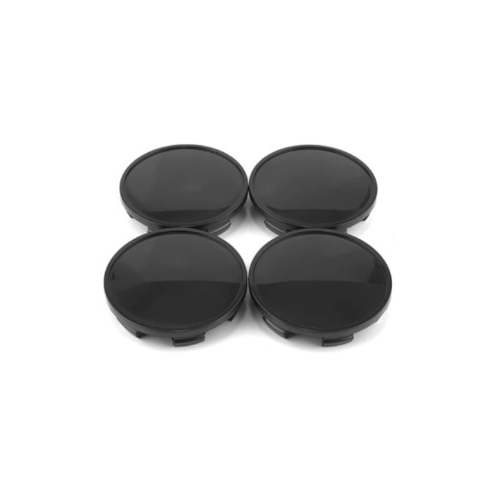 Set 4 capace roti, Miromoto, 56 mm, negru, material plastic/ABS