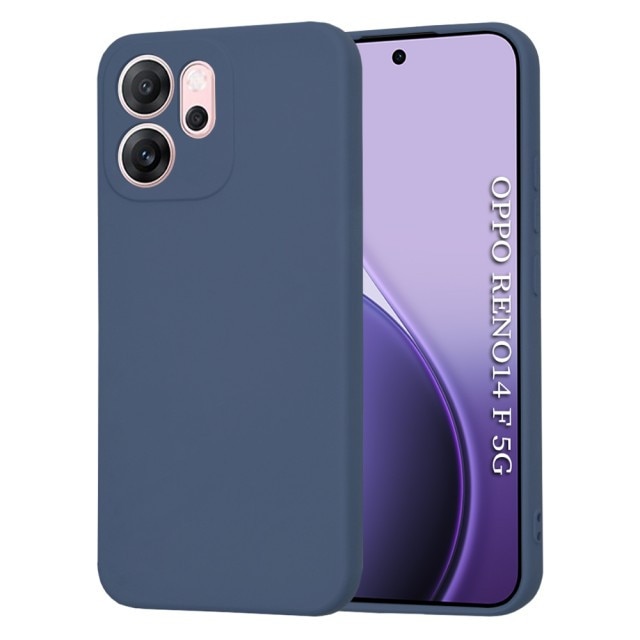 Husa Upzz® SoftFlex Pentru Oppo Reno14 F / Reno14 FS 5G, Silicon Soft, Protectie La Camera, Alcantara La Interior, Navy Blue