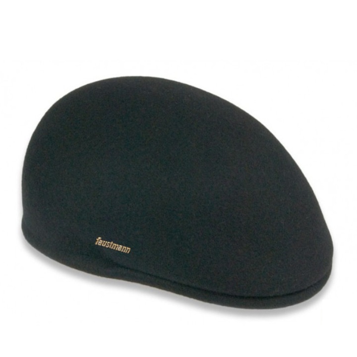 Basca Sapca din fetru de lana, culoare neagra, pentru barbati, Negru