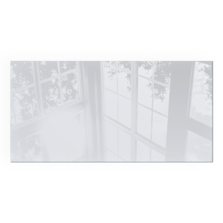 Placa Sticla Securizata, Wallfluent, Dreptunghiulara, 100x50 cm, Culoare Alb, Protectie Semineu/Soba, 4mm Termorezistenta, 0100107801700ccffffff
