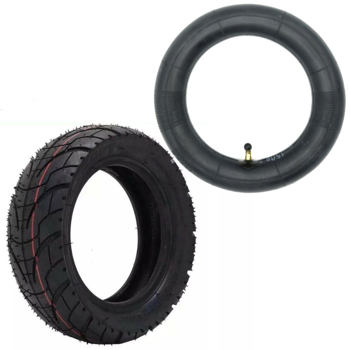 Комплект Шосейна Гума TUOVT 80/65-6 (255x80) + Вътрешна гума 10x2.50 с Вентил 90/90 за Електрически Тротинетки KuKirin G2 Max, Zero 10X, Vsett 10+, Techlife