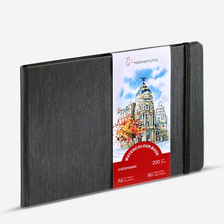 Bloc pentru acuarela / Watercolour Book 200 gr/mp, 30 coli - Hahnemuhle, 10628811 A5 peisaj -Watercolour Book