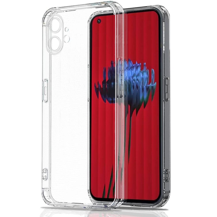 Силиконов калъф, съвместим с Nothing Phone (2), против прах, защита на ръбовете, камерата, защита на порта за зареждане, Plug Mobile Cover, тънък, прозрачен