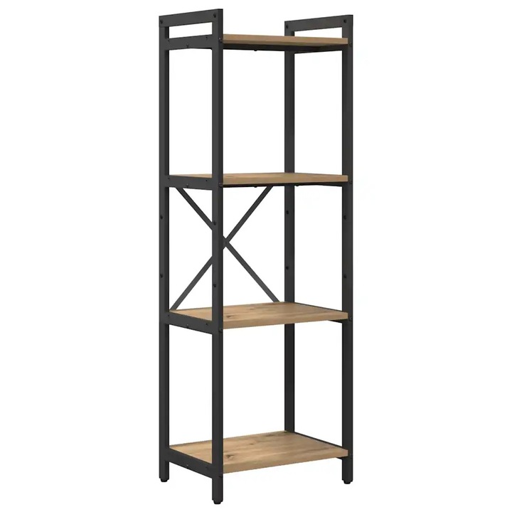 Raft pentru carti vidaXL, Stejar Artizanal 40 x 30 x 85 cm